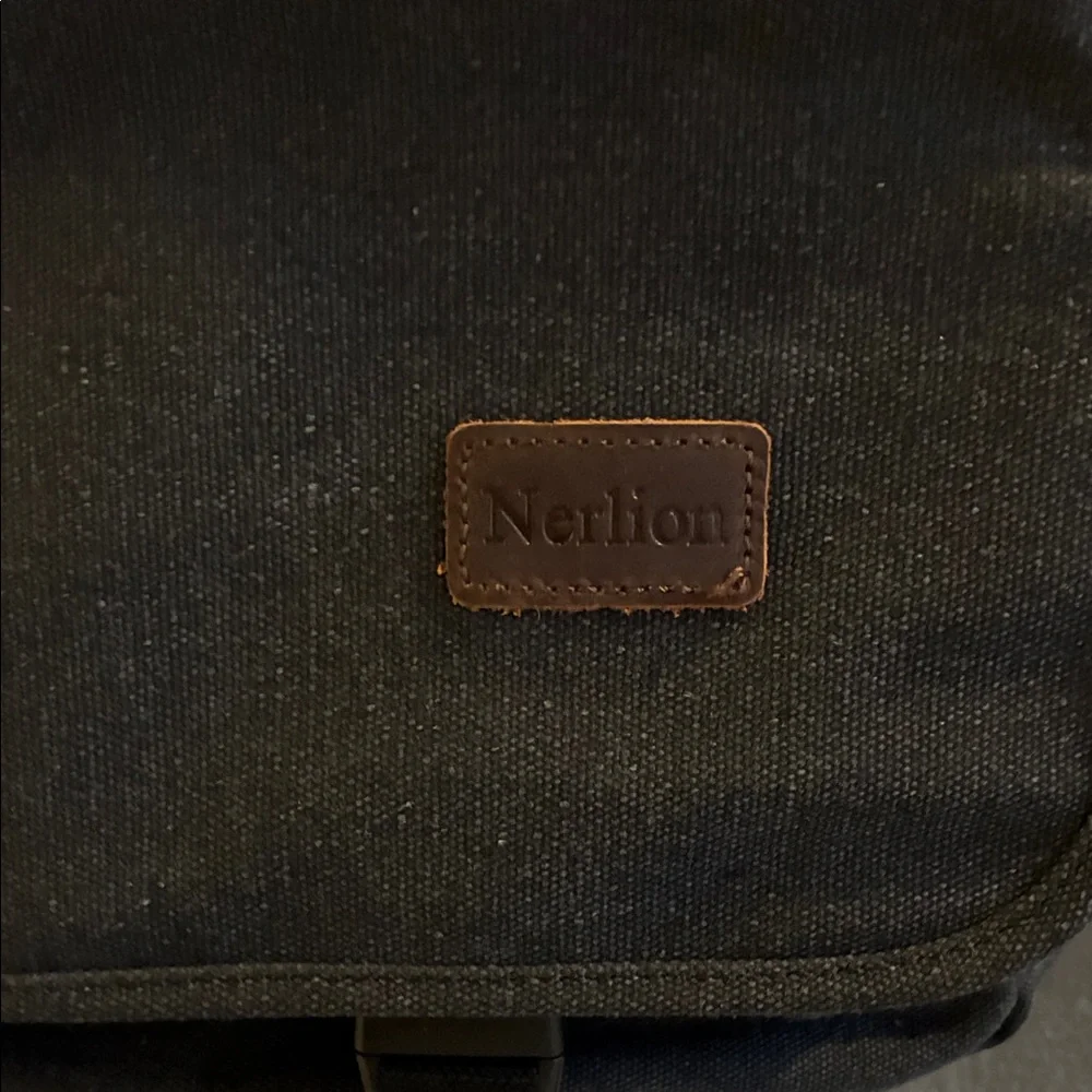 Black Canvas Messenger Bag with Leather Accents - Classic Everyday Carry